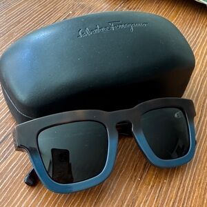 Salvatore Ferragamo Black and Blue Sunglasses